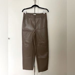 Aritzia vegan leather straight leg pants